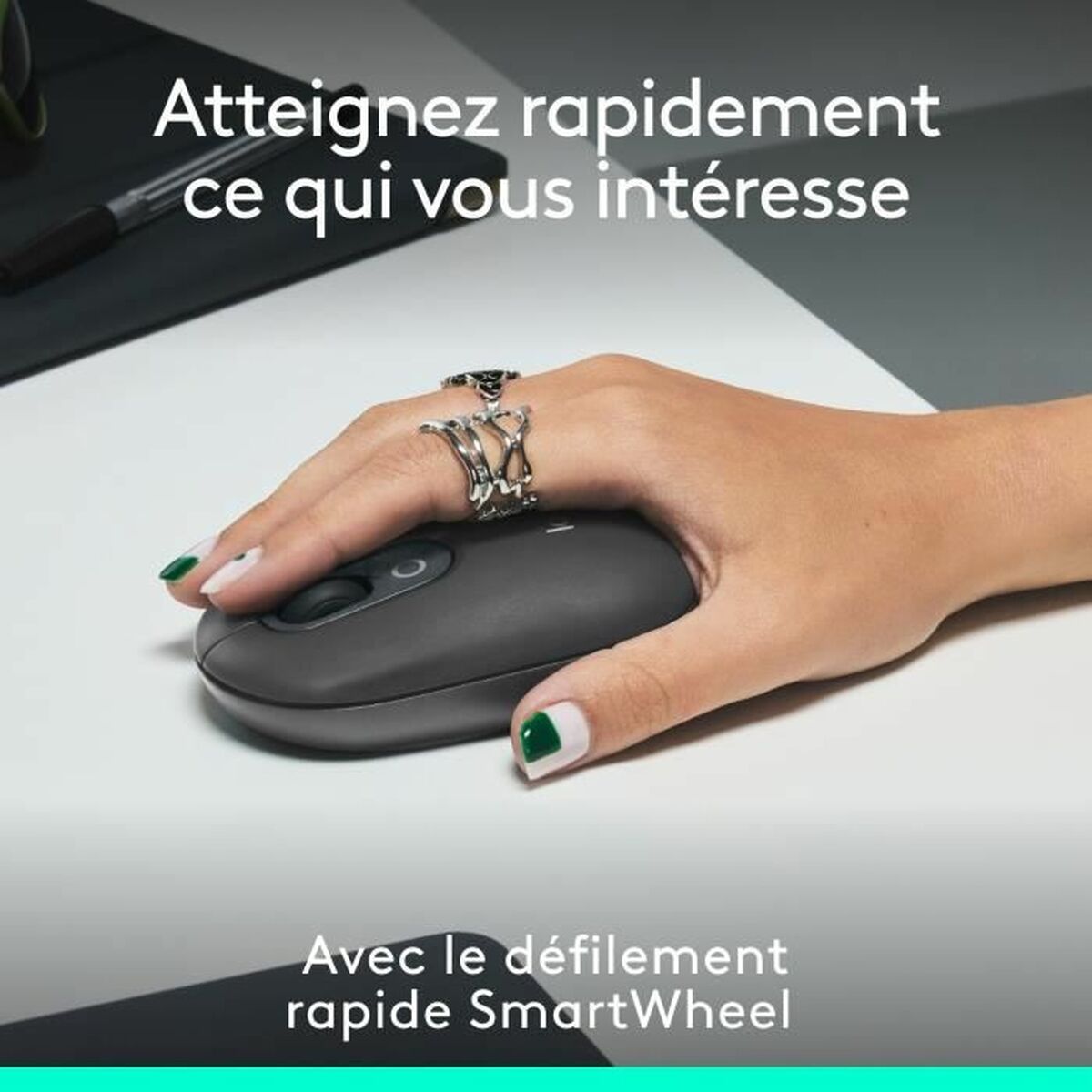 Mouse Bluetooth Wireless Logitech Pop Grigio scuro
